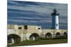 USA, New Hampshire, New Castle, Portsmouth Harbor Lighthouse and Fort Constitution-Walter Bibikow-Mounted Premium Photographic Print