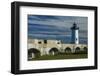 USA, New Hampshire, New Castle, Portsmouth Harbor Lighthouse and Fort Constitution-Walter Bibikow-Framed Photographic Print