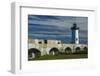 USA, New Hampshire, New Castle, Portsmouth Harbor Lighthouse and Fort Constitution-Walter Bibikow-Framed Photographic Print