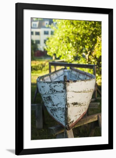 USA, New Hampshire, Portsmouth, antique row boat-Walter Bibikow-Framed Premium Photographic Print