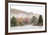 USA, New Hampshire, White Mountains, Fog drifting around Coffin Pond-Ann Collins-Framed Photographic Print