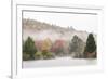 USA, New Hampshire, White Mountains, Fog drifting around Coffin Pond-Ann Collins-Framed Photographic Print