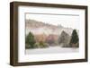 USA, New Hampshire, White Mountains, Fog drifting around Coffin Pond-Ann Collins-Framed Premium Photographic Print