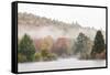 USA, New Hampshire, White Mountains, Fog drifting around Coffin Pond-Ann Collins-Framed Stretched Canvas