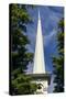 USA, New Jersey, Califon, Lower Valley Presbyterian Church Steeple-Alison Jones-Stretched Canvas
