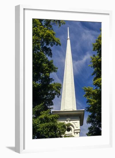 USA, New Jersey, Califon, Lower Valley Presbyterian Church Steeple-Alison Jones-Framed Photographic Print