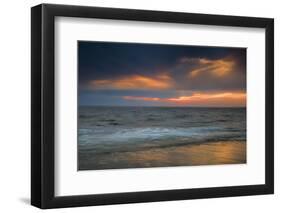 USA, New Jersey, Cape May National Seashore. Overcast sunrise on shore.-Jaynes Gallery-Framed Photographic Print