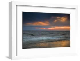 USA, New Jersey, Cape May National Seashore. Overcast sunrise on shore.-Jaynes Gallery-Framed Photographic Print