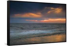 USA, New Jersey, Cape May National Seashore. Overcast sunrise on shore.-Jaynes Gallery-Framed Stretched Canvas