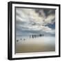 USA, New Jersey, Cape May National Seashore. Pier posts on beach.-Jaynes Gallery-Framed Photographic Print