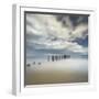 USA, New Jersey, Cape May National Seashore. Pier posts on beach.-Jaynes Gallery-Framed Photographic Print