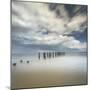 USA, New Jersey, Cape May National Seashore. Pier posts on beach.-Jaynes Gallery-Mounted Photographic Print