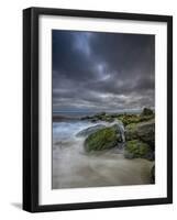 USA, New Jersey, Cape May National Seashore. Storm waves crash on rocks.-Jaynes Gallery-Framed Photographic Print