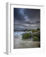 USA, New Jersey, Cape May National Seashore. Storm waves crash on rocks.-Jaynes Gallery-Framed Photographic Print