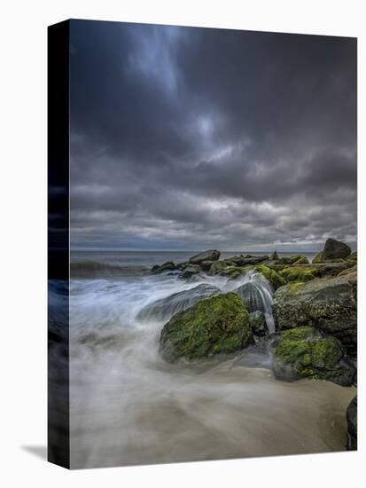 USA, New Jersey, Cape May National Seashore. Storm waves crash on rocks.-Jaynes Gallery-Stretched Canvas
