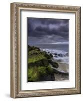 USA, New Jersey, Cape May National Seashore. Storm waves crash on rocks.-Jaynes Gallery-Framed Photographic Print