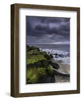 USA, New Jersey, Cape May National Seashore. Storm waves crash on rocks.-Jaynes Gallery-Framed Photographic Print