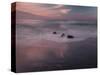 USA, New Jersey, Cape May National Seashore. Sunrise on rocky shore and ocean.-Jaynes Gallery-Stretched Canvas