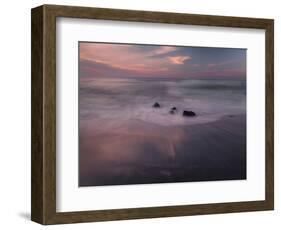 USA, New Jersey, Cape May National Seashore. Sunrise on rocky shore and ocean.-Jaynes Gallery-Framed Photographic Print