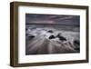 USA, New Jersey, Cape May National Seashore. Sunrise on rocky shore and ocean.-Jaynes Gallery-Framed Photographic Print