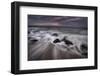 USA, New Jersey, Cape May National Seashore. Sunrise on rocky shore and ocean.-Jaynes Gallery-Framed Photographic Print