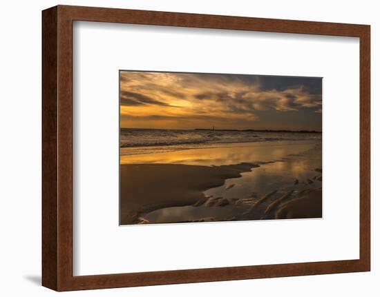 USA, New Jersey, Cape May National Seashore. Sunset on ocean shore.-Jaynes Gallery-Framed Photographic Print