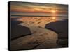 USA, New Jersey, Cape May National Seashore. Sunset on ocean shore.-Jaynes Gallery-Stretched Canvas