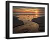 USA, New Jersey, Cape May National Seashore. Sunset on ocean shore.-Jaynes Gallery-Framed Photographic Print