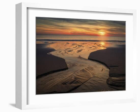 USA, New Jersey, Cape May National Seashore. Sunset on ocean shore.-Jaynes Gallery-Framed Photographic Print