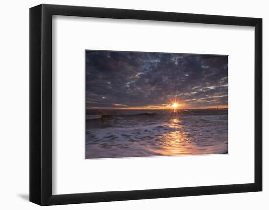 USA, New Jersey, Cape May National Seashore. Sunset on seashore.-Jaynes Gallery-Framed Photographic Print