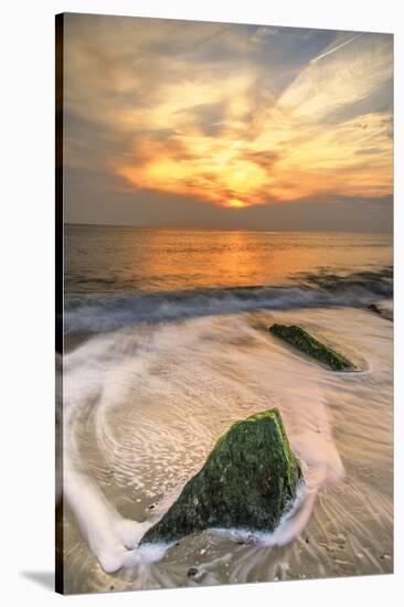 USA, New Jersey, Cape May. Scenic on Cape May Beach.-Jay O'brien-Stretched Canvas