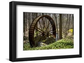 USA, New Jersey, Hunterdon County. Old Waterwheel by Rockaway Creek-Alison Jones-Framed Photographic Print