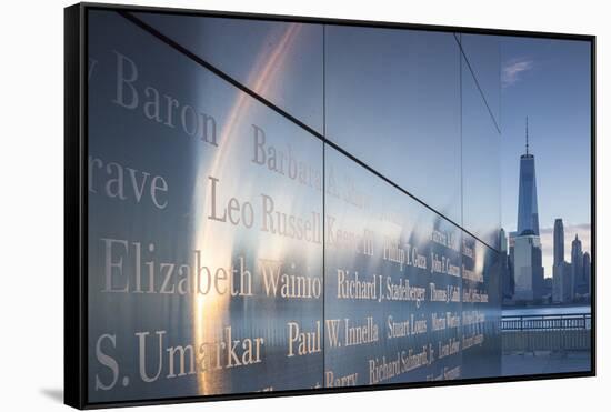 USA, New Jersey, Jersey City, Liberty State Park, 9-11 Memorial-Walter Bibikow-Framed Stretched Canvas