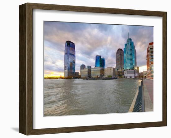 USA, New Jersey, Jersey City on the Hudson River-Alan Copson-Framed Photographic Print