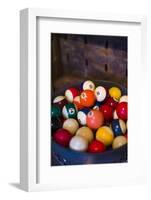 USA, New Jersey, Lambertville, Antique Billiard Balls-Walter Bibikow-Framed Photographic Print