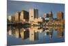 USA, New Jersey, Newark, City Skyline from Passaic River, Morning-Walter Bibikow-Mounted Photographic Print