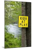 USA, New Jersey, Pottersville, Lamington River. 'Kids at Play' Sign-Alison Jones-Mounted Photographic Print