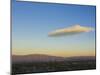 USA, New Mexico, Albuquerque, Skyline, Sandia Mountains and Lenticular Cloud-Alan Copson-Mounted Photographic Print