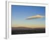 USA, New Mexico, Albuquerque, Skyline, Sandia Mountains and Lenticular Cloud-Alan Copson-Framed Photographic Print