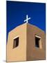 USA, New Mexico, Exterior facade of Sacred Heart Church in Nambe New Mexico-Terry Eggers-Mounted Photographic Print