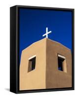 USA, New Mexico, Exterior facade of Sacred Heart Church in Nambe New Mexico-Terry Eggers-Framed Stretched Canvas