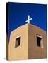 USA, New Mexico, Exterior facade of Sacred Heart Church in Nambe New Mexico-Terry Eggers-Stretched Canvas