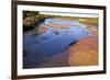 USA, New Mexico, Los Ranchos Fall Acequia, Cottonwood foliage-Connie Bransilver-Framed Photographic Print