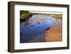 USA, New Mexico, Los Ranchos Fall Acequia, Cottonwood foliage-Connie Bransilver-Framed Photographic Print