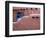 USA, New Mexico, Sant Fe, Adobe structure with protruding vigas and Snow-Terry Eggers-Framed Photographic Print