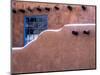 USA, New Mexico, Sant Fe, Adobe structure with protruding vigas and Snow-Terry Eggers-Mounted Photographic Print