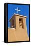 USA, New Mexico, Taos. Top of San Francisco de Asis adobe church.-Fred Lord-Framed Stretched Canvas