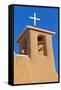 USA, New Mexico, Taos. Top of San Francisco de Asis adobe church.-Fred Lord-Framed Stretched Canvas