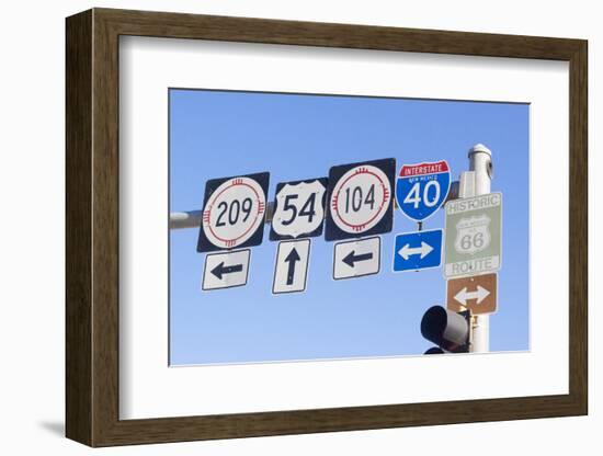 USA, New Mexico, Tucumcari. Road signs.-Wendy Kaveney-Framed Photographic Print