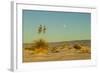 USA, New Mexico, White Sands National Monument. Moonrise over Desert-Jaynes Gallery-Framed Photographic Print